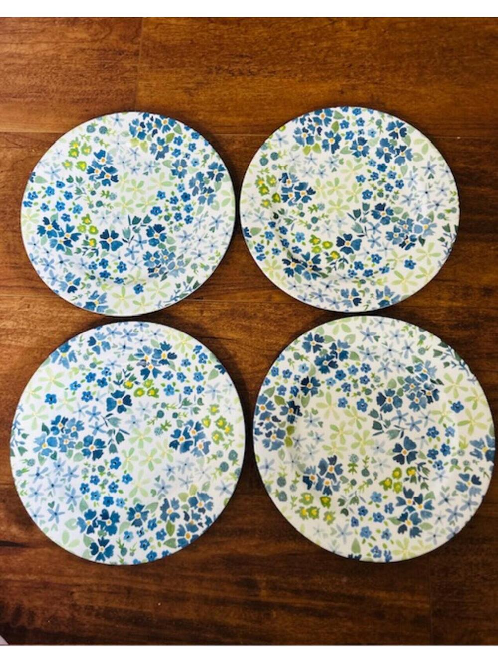 Set of 4 Ballard Designs Floral Pattern Dessert Plates